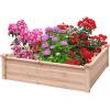 imageGiantex UShaped Raised Garden Bed Wood Raised Garden Planter Box for Vegetables and Flowers Easy Assembly Garden Container for Backyard Patio Balcony 925quot Lx95 Wx11 H40Lx40Wx12H