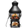imageGiantex Wood Burning Chiminea Heavy Duty Fireplace Chiminea Wooden Fire Pit with 2Piece Log Grate Premium Rain Cap ampamp Fire Poker 360Fire Retardant Mesh Cover Ideal for Garden Patio Backyard