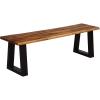 imageGiantex Wooden Dining Bench Seating Chair Rustic Indoor ampampOutdoor Furniture Rustic BrownampampBlackRustic Brownblack