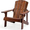 imageGiantex Wooden Kids Adirondack Chair  All Weather Patio Chair with High Backrest Arm Rest 110 LBS Weight Capacity Outdoor Fir Wood Porch Chair for Balcony Backyard Poolside Yard 1 CoffeeCoffee