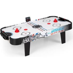 imageGiantex 42quot Air Hockey Table  Small Air Hockey Table Top w 2 Pucks 2 Strikers LED Electronic Scoring Powerful 12V Motor Portable Mini Air Hockey Arcade Table Game for Kids ampamp Adults Game Room