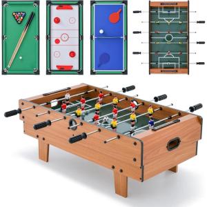imageGiantex 4in1 Multi Game Table Combo Foosball Game Table Top wBilliards Ping Pong Push Hockey for Home Game Room Family Night ampamp Arcade Wood Combination Game Table Set for Adults