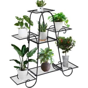 imageGiantex 7 Tiers Metal Plant Stand Flower Pots Holder Plant Display Rack for Patio Garden Balcony Home Indoor Outdoor Storage Shelf Decorative Planter Vertical Flowerpot Holder 7 Tier7 Tier