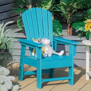 imageGiantex Adirondack Chair Kids HDPE Patio Lawn Chair with Ergonomic Backrest for Deck Porch Backyard Poolside Indoor Weather Resistance Toddler Outdoor Chair 4 TurquoiseTurquoise
