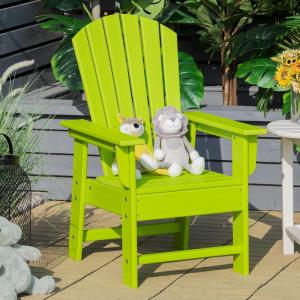 imageGiantex Adirondack Chair Kids HDPE Patio Lawn Chair with Ergonomic Backrest for Deck Porch Backyard Poolside Indoor Weather Resistance Toddler Outdoor Chair 4 TurquoiseGreen