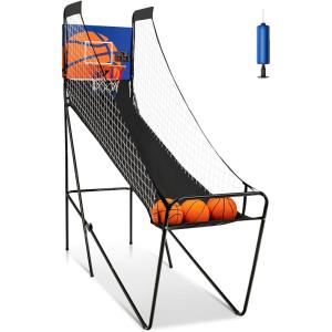 imageGiantex Foldable Electronic Arcade Basketball Game with Electronic Scorer Buzzer 3 Basketballs Pump Indoor Single Shot Basketball Game for Adults Kids