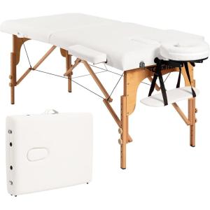 imageGiantex Folding Massage Table Lash Bed 84 Professional Massage Bed 2 Fold with Facial Cradle ampamp Carry Case Spa Facial Tattoo Beds BlackWhite