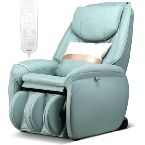 imageGiantex Full Body Massage Chair Zero Gravity SL Track Electric Recliner with Reversible Footrest Back Heater Wheels ampamp Pillow Shoulder Detection Calf Airbag No Installation Free Indoor DeliveryGreen
