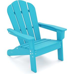 imageGiantex HDPE Kids Adirondack Chair  AllWeather Lawn Toddler Chair with Ergonomic Design Childrens Outdoor Chair for Toddlers Ages 38 Kids Patio Furniture for Deck Garden 1 PinkTurquoise