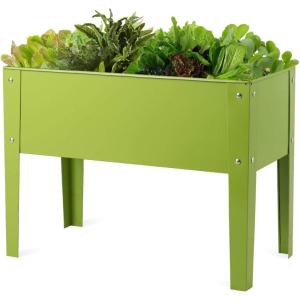 imageGiantex Raised Garden Bed Elevated Planter Metal Plant Box with Legs Standing Garden StandDrainage Holes Vegetables ampamp Flowers Growing Container for Indoor and Outdoor Use 40L x13W x 315H25Lx13Wx18H