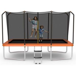 imageGiantex Trampoline 8 FT x 14 FT ASTM Certified Rectangular Trampoline with Enclosure Ladder DoubleSide Galvanized Steel Frame Max Load 440 Lbs Outdoor Recreational Trampolines for Kids AdultsOrange
