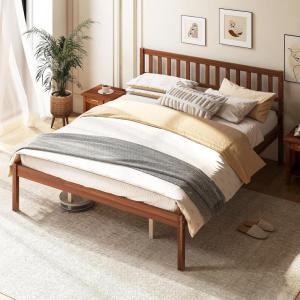 imageGiantex Twin Bed Frames with Headboard Solid Wood Platform Bed with Wood Slat Support Single Bed with 16quot Under Bed Storage Twin Bed Frames for Kids Adults Guests Easy Assembly WalnutQueen