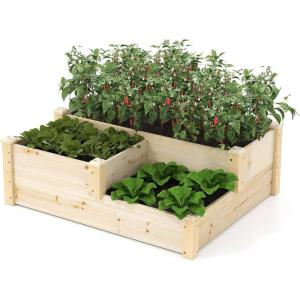 imageGiantex UShaped Raised Garden Bed Wood Raised Garden Planter Box for Vegetables and Flowers Easy Assembly Garden Container for Backyard Patio Balcony 925quot Lx95 Wx11 H43Lx35Wx145H