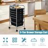 image6Drawer Rolling Storage Cart Multifunctional Storage Organizer Cart with Wheels Mobile Utility Cart for Home Office Garage Tools Black