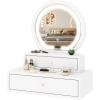 imageCHARMAID 2in1 Vanity Mirror with 2 Removable Drawers Vanity Mirror Wall Mount or Placed on Table Top Floating Vanity Shelf with Drawers Bathroom Vanity Over Sink Modern Bathroom VanityWith Light
