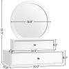 imageCHARMAID 2in1 Vanity Mirror with 2 Removable Drawers Vanity Mirror Wall Mount or Placed on Table Top Floating Vanity Shelf with Drawers Bathroom Vanity Over Sink Modern Bathroom VanityNo Light