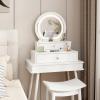 imageCHARMAID 2in1 Vanity Mirror with 2 Removable Drawers Vanity Mirror Wall Mount or Placed on Table Top Floating Vanity Shelf with Drawers Bathroom Vanity Over Sink Modern Bathroom VanityWith Light
