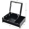 imageCHARMAID Countertop Vanity with Flip Top Mirror 24inch Tabletop Laptop Desk with 2 Compartments Organizer Modern Bedroom Makeup Dressing Vanity Mirror Cosmetic Storage Box Desktop BlackBlack