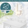 imageCHARMAID Girls Vanity Set with Lighted Mirror and Stool Princess Makeup Table with 10 Rose Lights and 3 Drawers White Dressing Desk with Rotatable Mirror and Cushioned Stool for Girls Kids