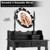 imageCHARMAID LED Vanity Desk with Lighted Mirror 10 Dimming Bulbs 5 Drawers 3 Storage Organizers Makeup Vanity Desk with Stool Bedroom Dressing Table Gift for Girls Women WhiteBlack