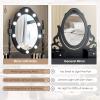 imageCHARMAID LED Vanity Desk with Lighted Mirror 10 Dimming Bulbs 5 Drawers 3 Storage Organizers Makeup Vanity Desk with Stool Bedroom Dressing Table Gift for Girls Women WhiteBlack