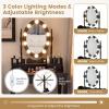 imageCHARMAID LED Vanity Desk with Lighted Mirror 10 Dimming Bulbs 5 Drawers 3 Storage Organizers Makeup Vanity Desk with Stool Bedroom Dressing Table Gift for Girls Women WhiteBlack