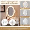 imageCHARMAID LED Vanity Desk with Lighted Mirror 10 Dimming Bulbs 5 Drawers 3 Storage Organizers Makeup Vanity Desk with Stool Bedroom Dressing Table Gift for Girls Women WhiteWhite