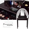 imageCHARMAID LED Vanity Desk with Lighted Mirror 10 Dimming Bulbs 5 Drawers 3 Storage Organizers Makeup Vanity Desk with Stool Bedroom Dressing Table Gift for Girls Women WhiteEspresso