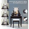 imageCHARMAID LED Vanity Desk with Lighted Mirror 10 Dimming Bulbs 5 Drawers 3 Storage Organizers Makeup Vanity Desk with Stool Bedroom Dressing Table Gift for Girls Women WhiteEspresso