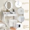 imageCHARMAID LED Vanity Desk with Lighted Mirror 10 Dimming Bulbs 5 Drawers 3 Storage Organizers Makeup Vanity Desk with Stool Bedroom Dressing Table Gift for Girls Women WhiteWhite
