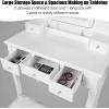 imageCHARMAID LED Vanity Desk with Lighted Mirror 10 Dimming Bulbs 5 Drawers 3 Storage Organizers Makeup Vanity Desk with Stool Bedroom Dressing Table Gift for Girls Women WhiteWhite