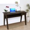 imageCHARMAID Large Vanity Table with Flip Top Mirror 48 Home Office Computer Desk Open Storage Cubby and Drawer Modern Wood Writing Makeup Dressing Table Easy Assembly Espresso