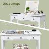imageCHARMAID Makeup Vanity Desk with Flip Top Mirror 3 Drawers 7 Storage Compartments White Writing Desk Dressing Table Vanity Set with Cushioned Stool for Kids Girls Women Easy AssemblyWhite