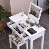 imageCHARMAID Makeup Vanity Desk with Flip Top Mirror 3 Drawers 7 Storage Compartments White Writing Desk Dressing Table Vanity Set with Cushioned Stool for Kids Girls Women Easy AssemblyWhite