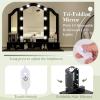 imageCHARMAID Makeup Vanity Desk with Lights and Mirror TriFolding Lighted Mirror with 3 Color Modes Vanity Table Set with 6 Drawers 12 Storage Compartments ampamp Cushioned Stool for Bedroom BlackBlack