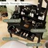 imageCHARMAID Makeup Vanity Desk with Lights and Mirror TriFolding Lighted Mirror with 3 Color Modes Vanity Table Set with 6 Drawers 12 Storage Compartments ampamp Cushioned Stool for Bedroom BlackBlack