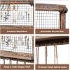 imageCHARMAID Rustic Jewelry Organizer Wall Mounted Wooden Wall Mount Jewelry Holder Display with Bracelet Rod for Earrings Necklaces and Many Other Accessories Wall Hanging Jewelry Organizers