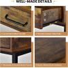 imageCHARMAID Rustic Vanity Table with 3Height Adjustable Left or Right Mirror Large Drawer Cosmetic Brush Storage Bag Included Sturdy Metal Frame Industrial Style Makeup Dressing Table Writing Desk
