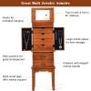 imageCHARMAID Standing Jewelry Armoire Cabinet Jewelry Boxes Top Flip Makeup Mirror ampamp 6 Drawers 2 Side Doors 6 Necklace Hooks Large Top Storage Compartments Jewelry Cabinet HoneyHoney