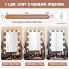 imageCHARMAID Vanity Desk with Mirror and Lights Makeup Vanity Table with 5 Storage Drawers 3 Color Lighting Modes Adjustable Brightness Modern Bedroom Dressing Table with Vanity Stool EspressoEspresso