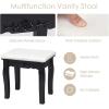 imageCHARMAID Vanity Desk with Mirror and Lights Makeup Vanity Table with 5 Storage Drawers 3 Color Lighting Modes Adjustable Brightness Modern Bedroom Dressing Table with Vanity Stool EspressoBlack