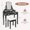 imageCHARMAID Vanity Desk with Mirror and Lights Makeup Vanity Table with 5 Storage Drawers 3 Color Lighting Modes Adjustable Brightness Modern Bedroom Dressing Table with Vanity Stool EspressoBlack