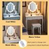 imageCHARMAID Vanity Desk with Mirror and Lights Makeup Vanity Table with 5 Storage Drawers 3 Color Lighting Modes Adjustable Brightness Modern Bedroom Dressing Table with Vanity Stool EspressoWhite