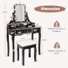 imageCHARMAID Vanity Desk with Mirror and Lights Makeup Vanity Table with 5 Storage Drawers 3 Color Lighting Modes Adjustable Brightness Modern Bedroom Dressing Table with Vanity Stool EspressoEspresso
