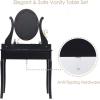 imageCHARMAID Vanity Desk with Mirror and Lights Makeup Vanity Table with 5 Storage Drawers 3 Color Lighting Modes Adjustable Brightness Modern Bedroom Dressing Table with Vanity Stool EspressoBlack