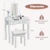 imageCHARMAID Vanity Desk with Mirror and Lights Makeup Vanity Table with 5 Storage Drawers 3 Color Lighting Modes Adjustable Brightness Modern Bedroom Dressing Table with Vanity Stool EspressoWhite