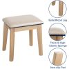 imageCHARMAID Vanity Desk with Mirror and Lights White Makeup Vanity Desk with 4 Drawers 3 Color Lighting Modes Adjustable Brightness Modern Dressing Table with Vanity Stool for Girls Small BedroomNavy Blue  Natural