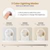 imageCHARMAID Vanity Desk with Mirror and Lights White Makeup Vanity Desk with 4 Drawers 3 Color Lighting Modes Adjustable Brightness Modern Dressing Table with Vanity Stool for Girls Small BedroomWhite