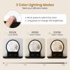 imageCHARMAID Vanity Desk with Mirror and Lights White Makeup Vanity Desk with 4 Drawers 3 Color Lighting Modes Adjustable Brightness Modern Dressing Table with Vanity Stool for Girls Small BedroomBlack