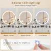 imageCHARMAID Vanity Desk with Mirror and Lights White Makeup Vanity Desk with 4 Drawers 3 Color Lighting Modes Adjustable Brightness Modern Dressing Table with Vanity Stool for Girls Small BedroomWhite  Natural